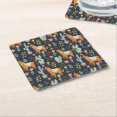 Cute Alpacas Pattern Kartonnen Onderzetters (Schuin)