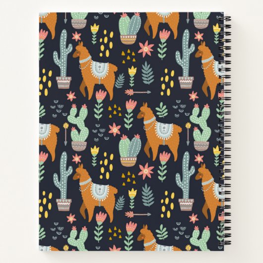 Cute Alpacas Pattern Notitieboek (Achterkant)