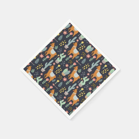 Cute Alpacas Pattern Servet (Hoek)