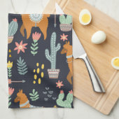 Cute Alpacas Pattern Theedoek (Quarter Fold)