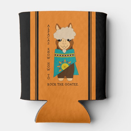 Cute Alpacas Rocking Goatees & Blauwgroen Serapes Blikjeskoeler (Achterkant)