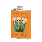 Cute Alpacas Rocking Goatees & Blauwgroen Serapes Heupfles (Links)