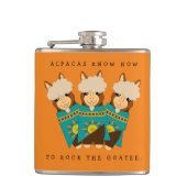 Cute Alpacas Rocking Goatees & Blauwgroen Serapes Heupfles (Voorkant)