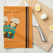 Cute Alpacas Rocking Goatees & Blauwgroen Serapes Theedoek (Quarter Fold)