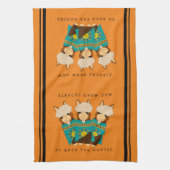 Cute Alpacas Rocking Goatees & Blauwgroen Serapes Theedoek (Verticaal)