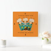 Cute Alpacas Rocking Goatees & Blauwgroen Serapes Vierkante Klok (Huis)