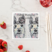 Cute Alpacca Llama Animal Decor Serviette Napkins Servet (Insitu)