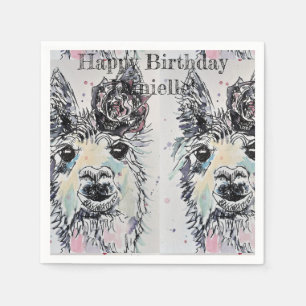 Cute Alpacca Llama Animal Decor Serviette Napkins Servet