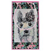 Cute Alpacca Llama Waterverf Art Gift Bag Klein Cadeauzakje (Achterkant)