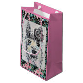 Cute Alpacca Llama Waterverf Art Gift Bag Klein Cadeauzakje (Achterkant Gekanteld)