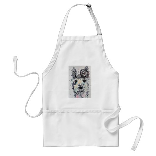 Cute Alpacca Llama Waterverf Art Kitchen Schort (Voorkant)