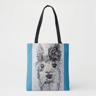 Cute Alpacca Llama Waterverf Grocery Canvas tas
