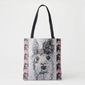 Cute Alpacca Llama Waterverf Grocery Canvas tas (Voorkant)