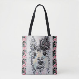 Cute Alpacca Llama Waterverf Grocery Canvas tas