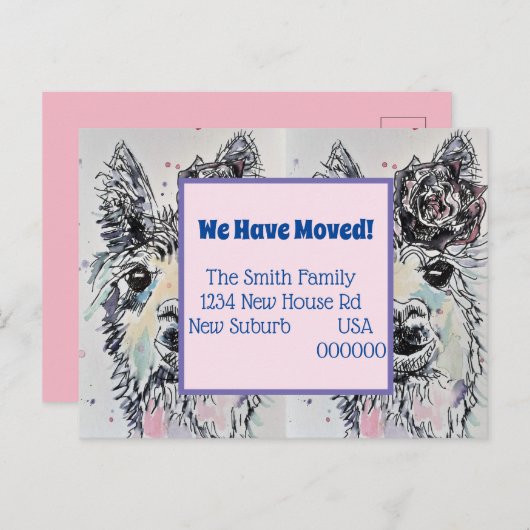 Cute Alpacca Llamma New Address Moving Briefkaart (Voorkant / Achterkant)