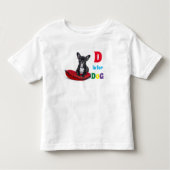 Cute Alphabet D is voor Dog Toddler Girl T-Shirt (Voorkant)
