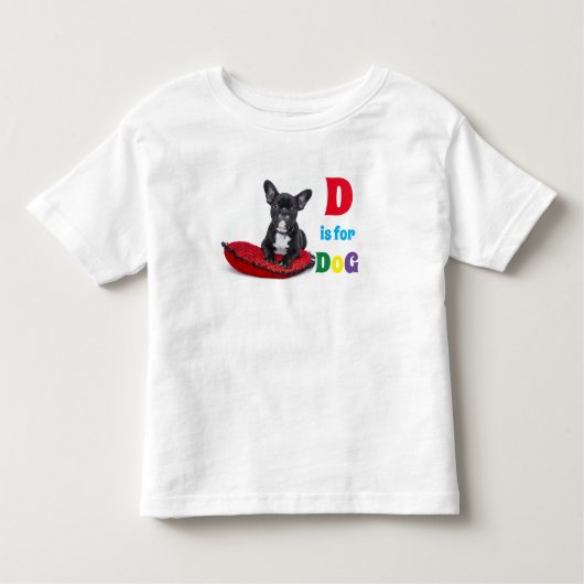 Cute Alphabet D is voor Dog Toddler Girl T-Shirt (Voorkant)
