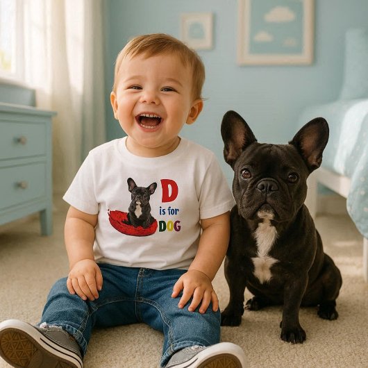 Cute Alphabet D is voor Dog Toddler Girl T-Shirt
