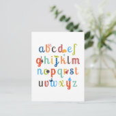 Cute Alphabet Design Briefkaart (Staand voorkant)