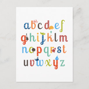 Cute Alphabet Design Briefkaart