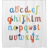 Cute Alphabet Design Douchegordijn (Voorkant)