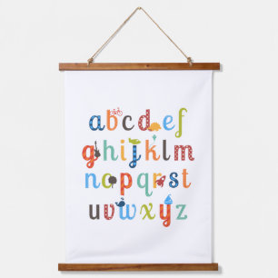 Cute Alphabet Design Hangend Wandkleed