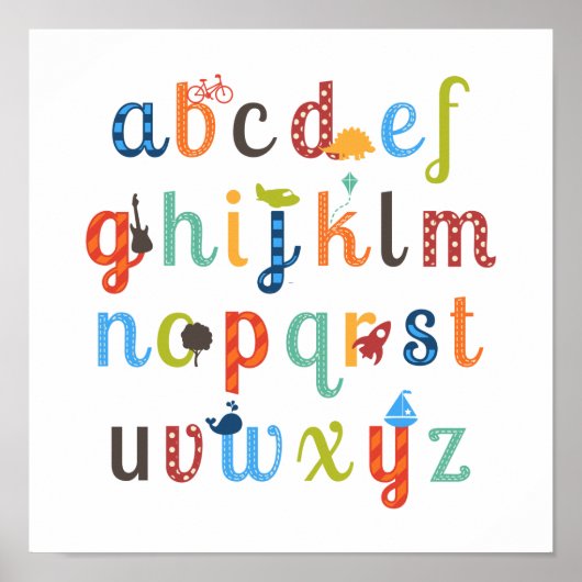 Cute Alphabet Design Poster (Voorkant)