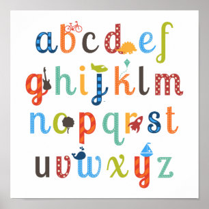 Cute Alphabet Design Poster