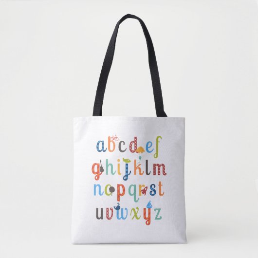 Cute Alphabet Design Tote Bag (Voorkant)