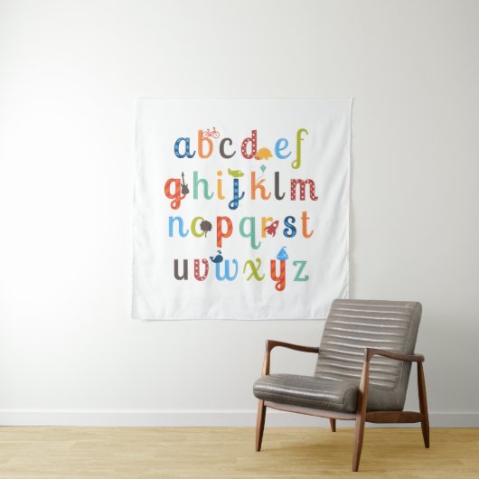 Cute Alphabet Design Wandkleed (In situ)