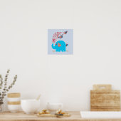 Cute Alphabet Elephant Baby Nursery Print (Keuken)