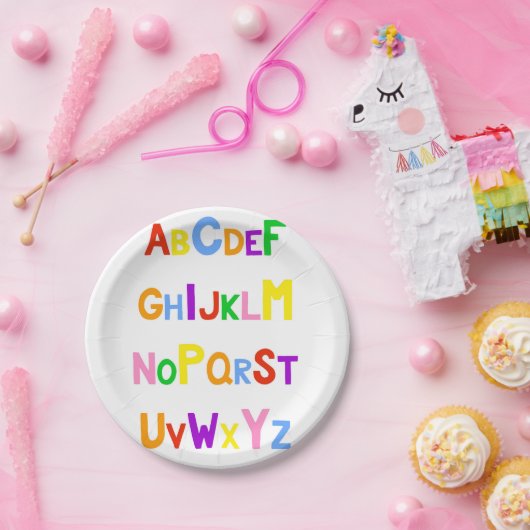 Cute Alphabet Papieren Bordje (Feest)