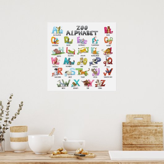 Cute Alphabet Poster (Keuken)