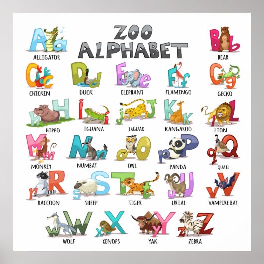 Cute Alphabet Poster (Voorkant)