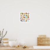 Cute Alphabet Poster (Keuken)