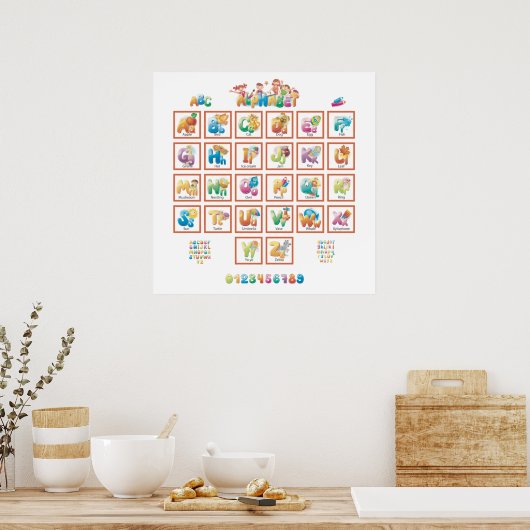 Cute Alphabet Poster (Keuken)