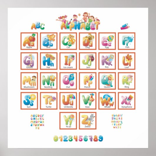 Cute Alphabet Poster (Voorkant)