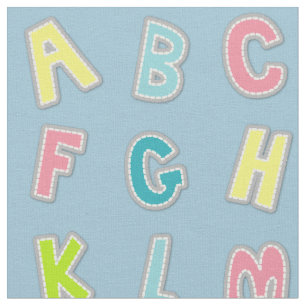 Cute Alphabet Thormy Nursery Print Stof