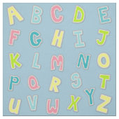 Cute Alphabet Thormy Nursery Print Stof (Swatch)