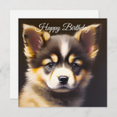 Cute Alsatian Puppy Birthday Feestdagenkaart (Voorkant / Achterkant)