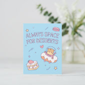 Cute Altijd Ruimte voor desserts Pun Briefkaart (Staand voorkant)