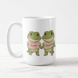 Cute Always Together Crocodile Couple Matching T-S Koffiemok