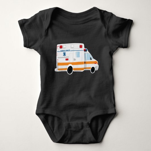 Cute Ambulance Baby Bodysuit (Voorkant)