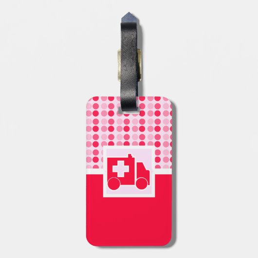 Cute Ambulance Bagagelabel (Achterkant verticaal)