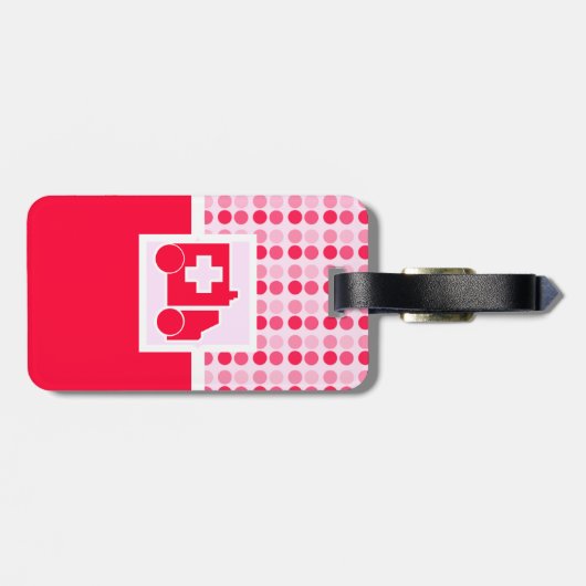 Cute Ambulance Bagagelabel (Achterkant horizontaal)