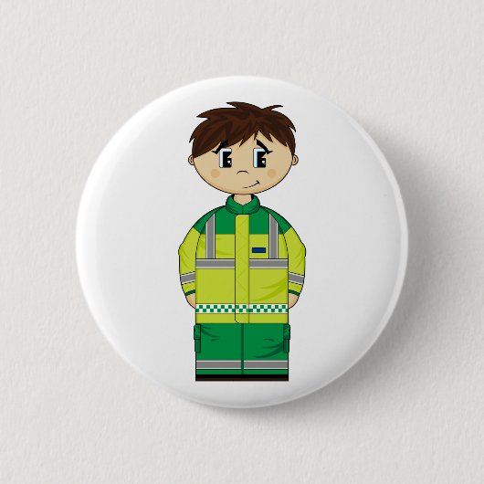 Cute Ambulance Man Badge Ronde Button 5,7 Cm (Voorkant)