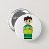 Cute Ambulance Man Badge Ronde Button 5,7 Cm (Voorkant /achterkant)