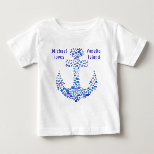 Cute Amelia Island Zee Creatures Anchor Baby Shirt (Voorkant)