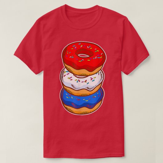 Cute American Donut Pastry Lover Baking 4th of jul T-shirt (Design voorkant)