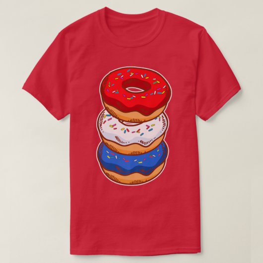 Cute American Donut Pastry Lover Baking 4th of jul T-shirt (Design voorkant)